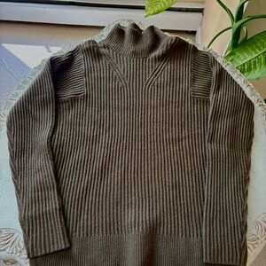 Banana Republic Olive Ribbed Turtleneck Sweater